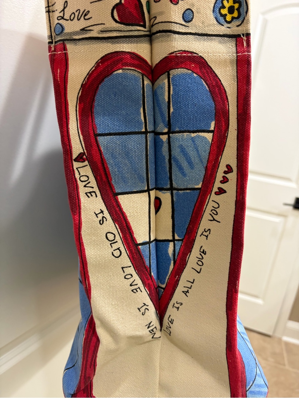 Brighton Blue and Cream Love Bow Tote with Red Trim - Picture 3 of 8